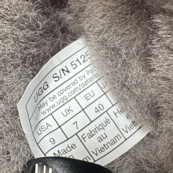 New UGG Coquette Women’s Sheepskin Suede Fur Slippers Shoes Grey 9 NIB Leather - Picture 8 of 11